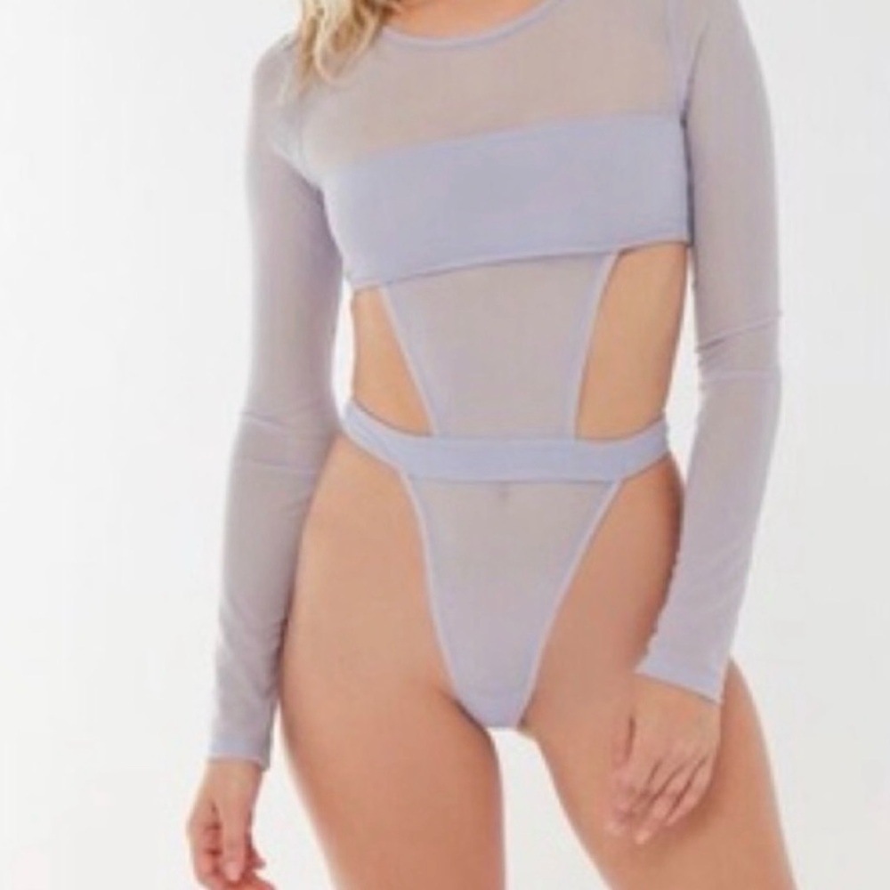 Urban Outfitters Lavender Sheer Bodysuit